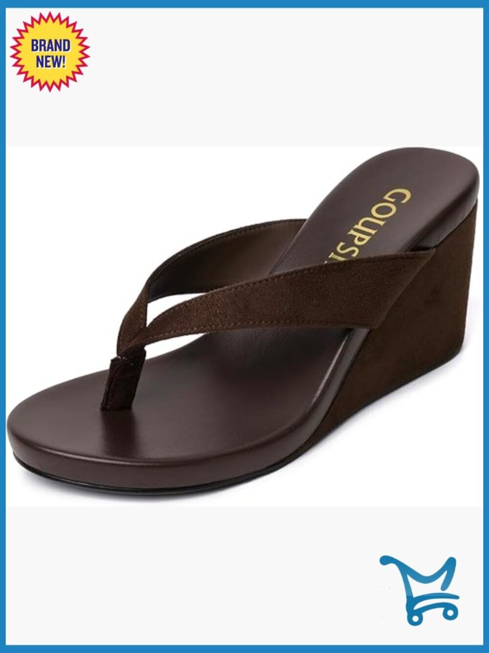 Faux Suede Wedge Flip Flops Platform Sandals Slip On Comfortable Summer Beach